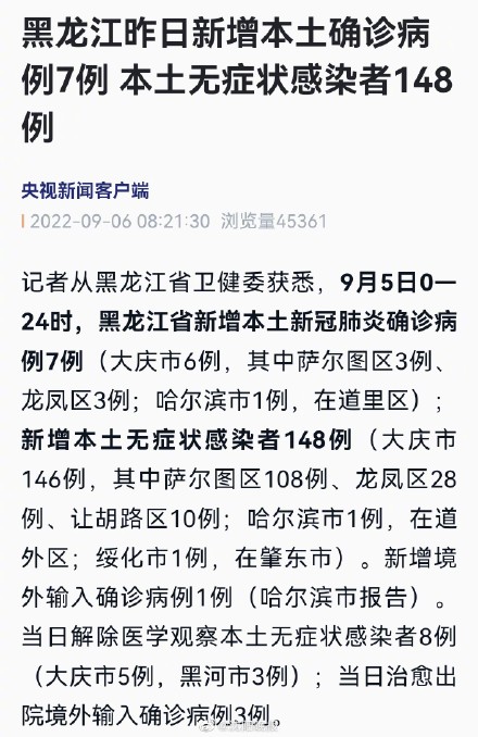 黑龙江新增本土确诊病例10例/黑龙江新增本土确诊病例10例 黑龙江新增本土确诊病例10例/黑龙江新增本土确诊病例10例